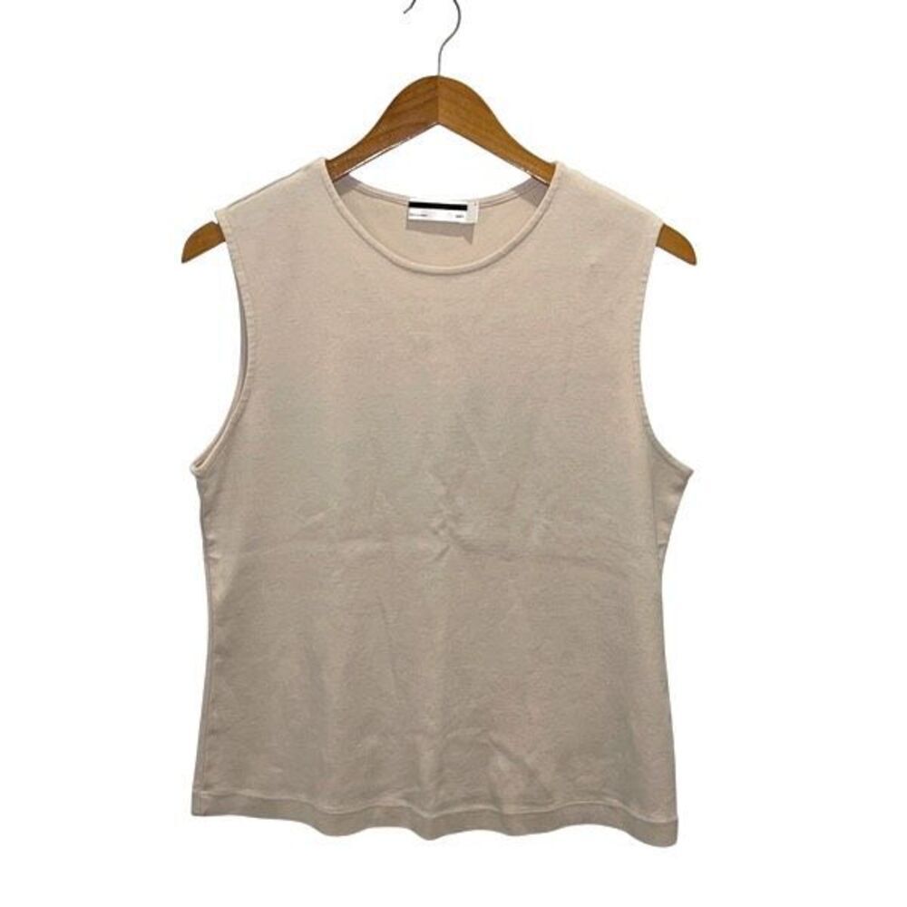 Grp1 Womens Cotton Sleeveless Relaxed Fit Round Neck Tank Top Beige Size Medium